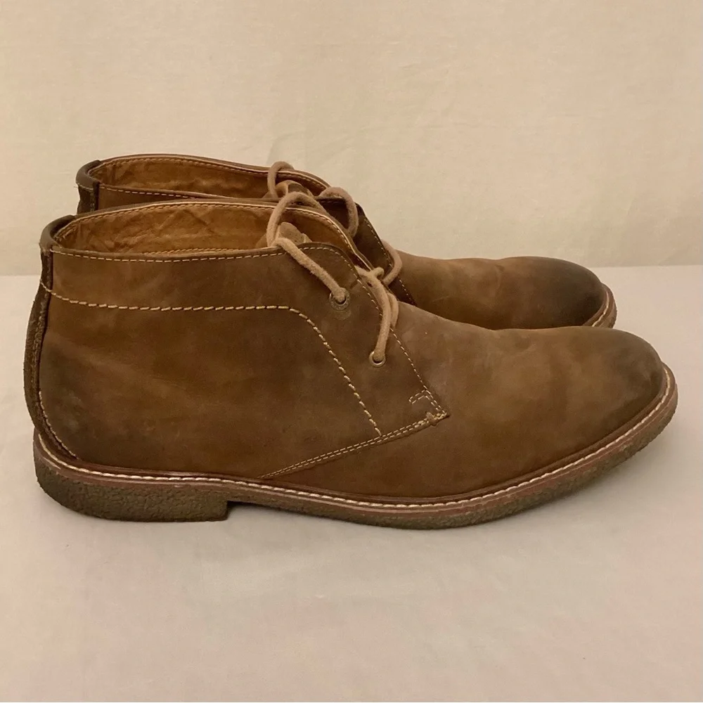 Lucky Brand 11.5 Chukka Leather Ankle Boots Brown Men’s Shoes Logo Lace Up